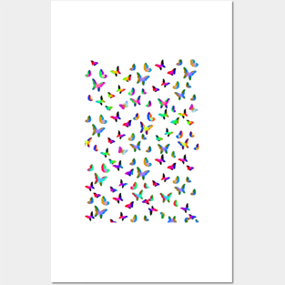 Rainbow Butterflies Posters and Art